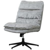 BÜROSTUHL Ohne Armlehnen Gepolsterter Schreibtischstuhl mit Breiter Polster - Schwarz/Grau, Textil/Metall (63.5/102/81cm) - HOMCOM