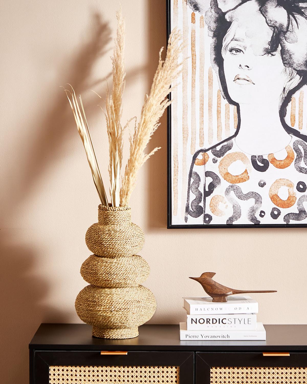 DEKOVASE Seegras natürlich Marang - Naturfarben, Naturmaterialien (41cm) - Beliani