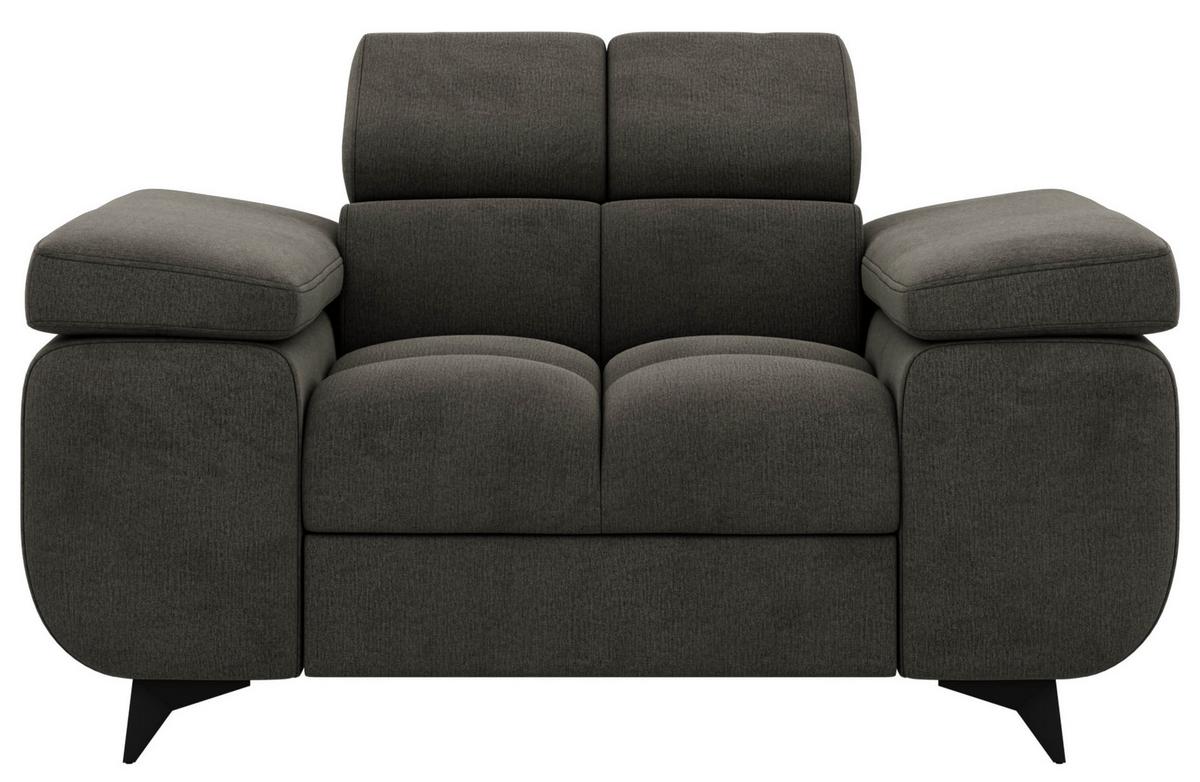 SESSEL NIDELLO - Dunkelgrau Velvet - Dunkelgrau/Schwarz, Textil/Metall (130/70/97cm) - MKS