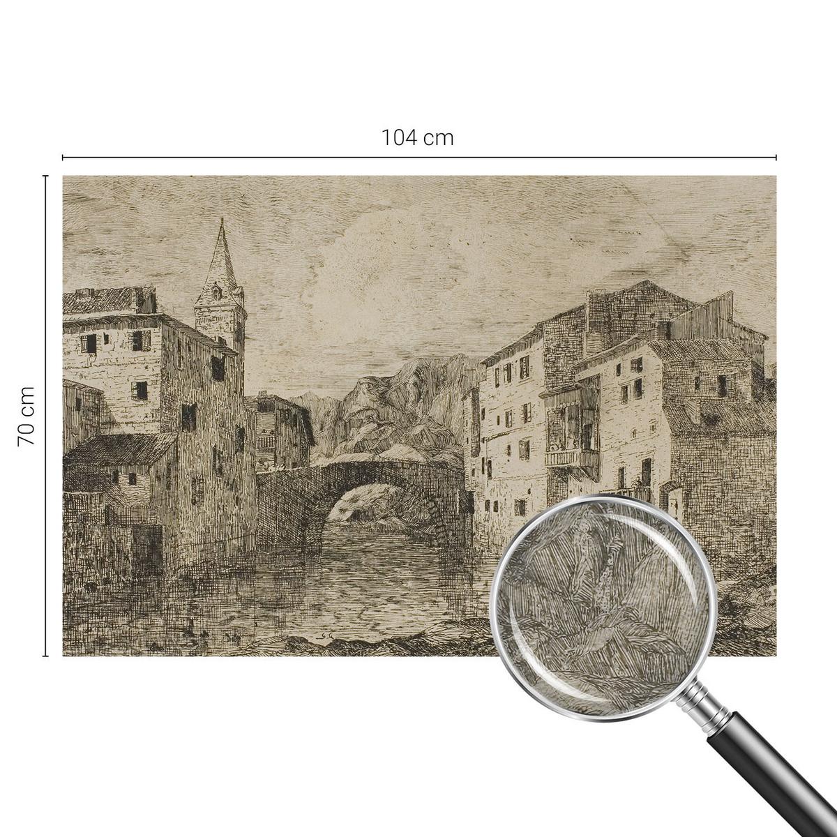 FOTOTAPETE 104x70 cm - Stadtpanorama - Blau, Textil (104/70cm) - Wallfluent