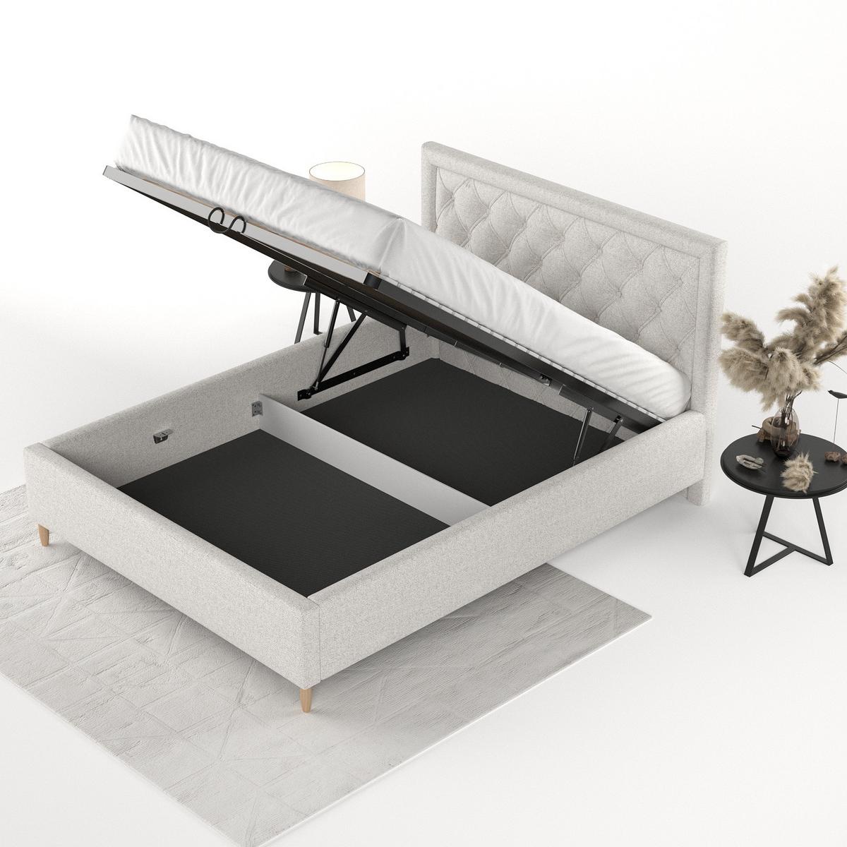 POLSTERBETT Lido 120/200 cm Hellbeige im Riva Stoff - Beige/Naturfarben, Holz/Holzwerkstoff (120/200cm) - AltaBeds