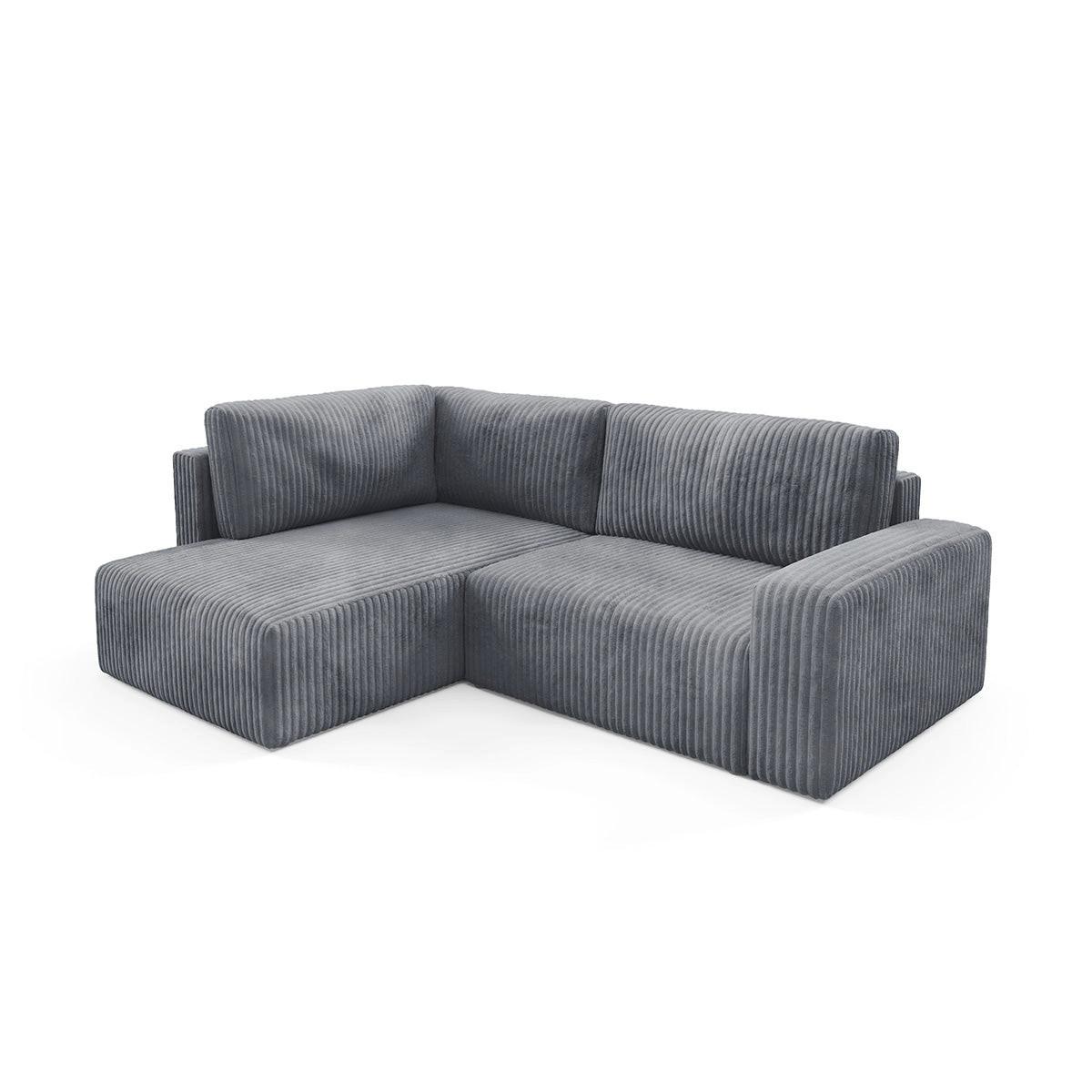 ECKSOFA Angela 4 Sitzplätze Dunkelgrau - Grau, Holz (245/182cm) - Petits-meubles