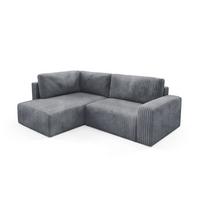 ECKSOFA Angela 4 Sitzplätze Dunkelgrau - Grau, Holz (245/182cm) - Petits-meubles