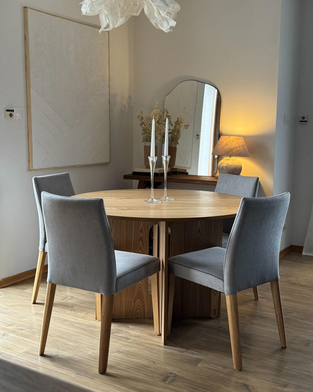 STUHL 2er-Set Polsterbezug Grau Phola - Grau, Holz/Textil (46/87/55cm) - Beliani
