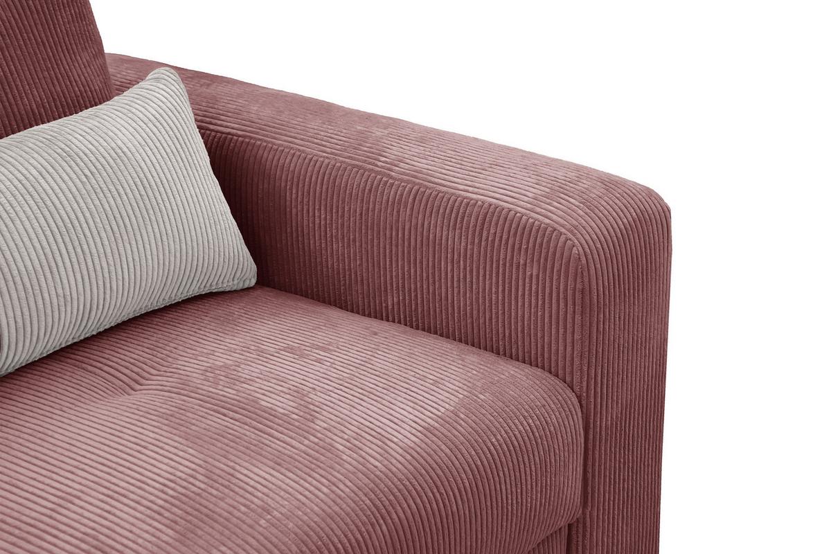 SOFA OLI 3-Sitzer, altrosa - Altrosa, Holz/Textil (208/91/108cm) - Wozimo