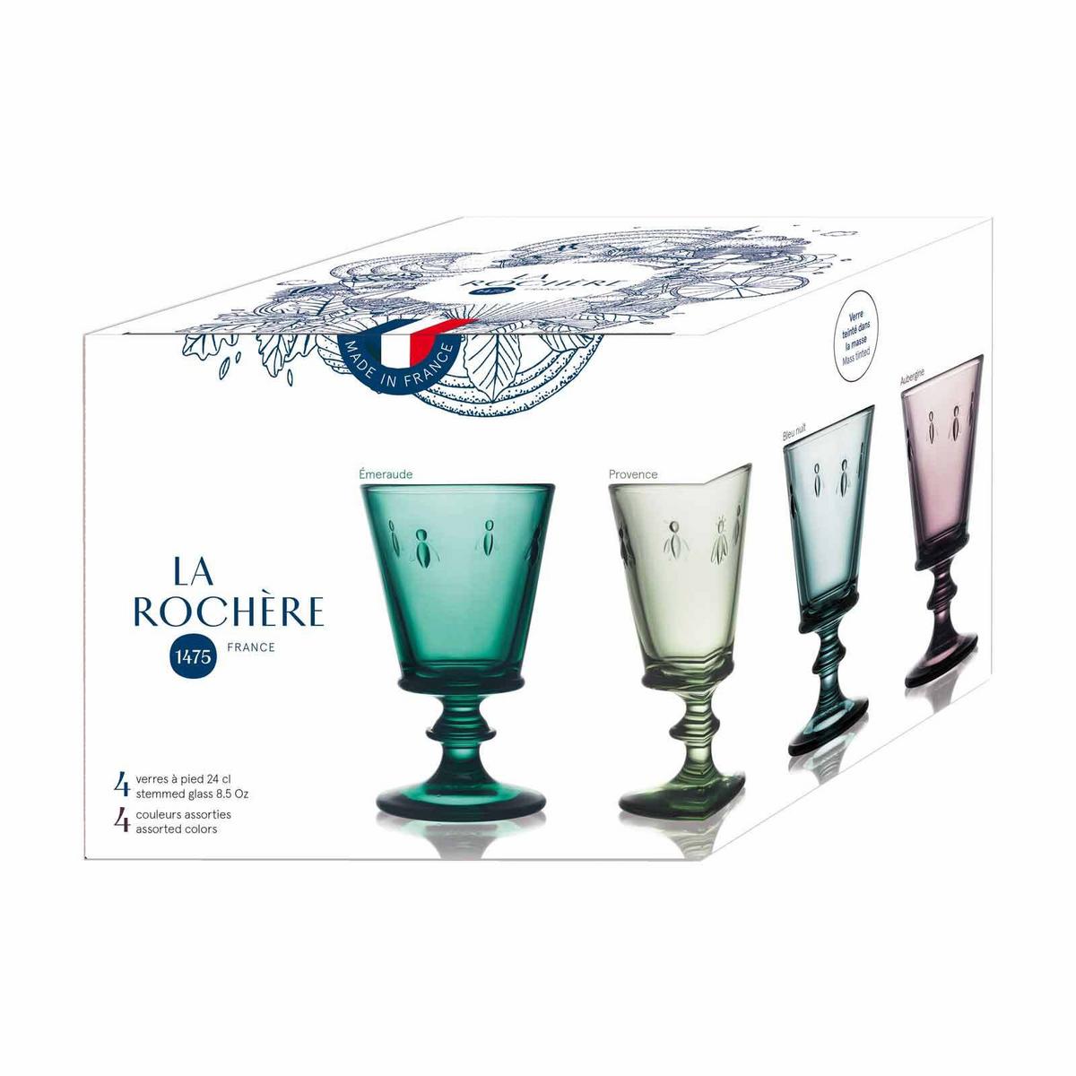 WEINGLÄSER Biene Abeille bunt 240 ml 4er Set - Multicolor, Glas (0.24L) - La Rochère