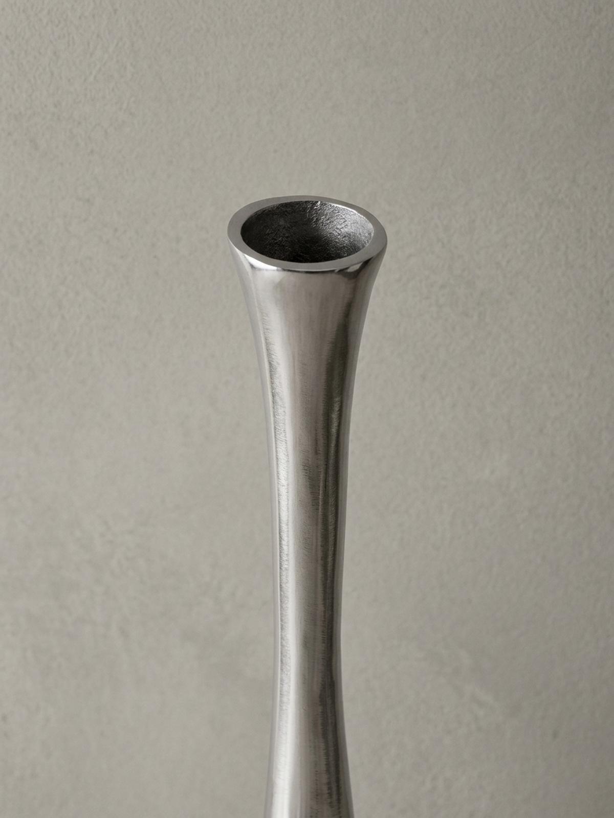 VASE Aluminium Modern Stil 100 cm hoch Silber handgefertigt - Silberfarben, Metall (75cm) - KADIMA DESIGN