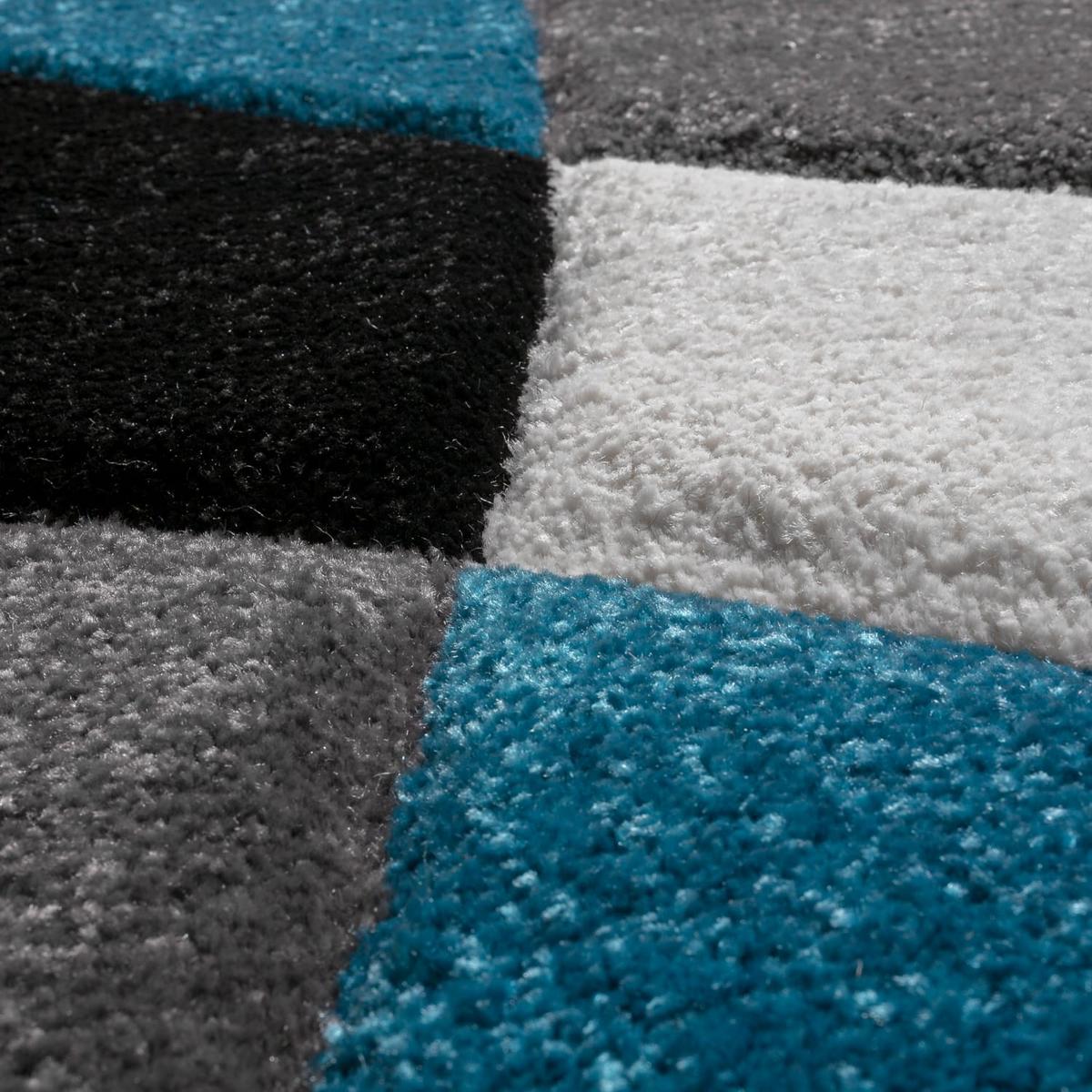 KURZFLORTEPPICH, abstrakt, aus Polypropylen, Florhöhe 12 mm, Türkis, 80 x 150 cm - Blau, Textil (150/80cm) - KADIMA DESIGN