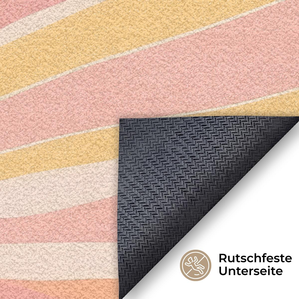 FUSSMATTE Illustration - Sonne - Pastellfarben Sauberlaufmatte 120x80 cm - Hellrosa, Kunststoff (120/0.4cm) - MuchoWow