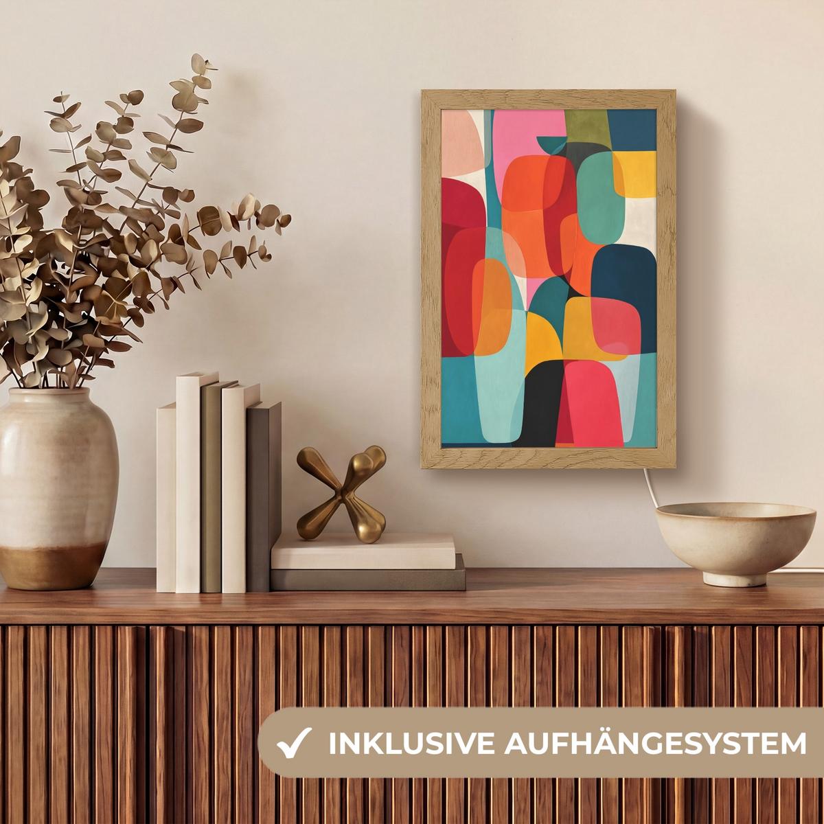 WANDLEUCHTE Formen - Bunt - Abstrakt - Flugzeuge 20x30 cm - Multicolor, Holzwerkstoff (20/30/8cm) - OnlyWow