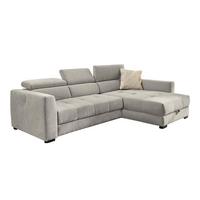 ECKSOFA mit elektrischer Sitztiefenverstellung, Kopflehnen verstellbar, USB-Ladefunktion, Bettkasten B300/T196/H103 cm, Chenille Grau / 15408 - Schwarz/Grau, Kunststoff/Textil (300/196cm) - luma-home