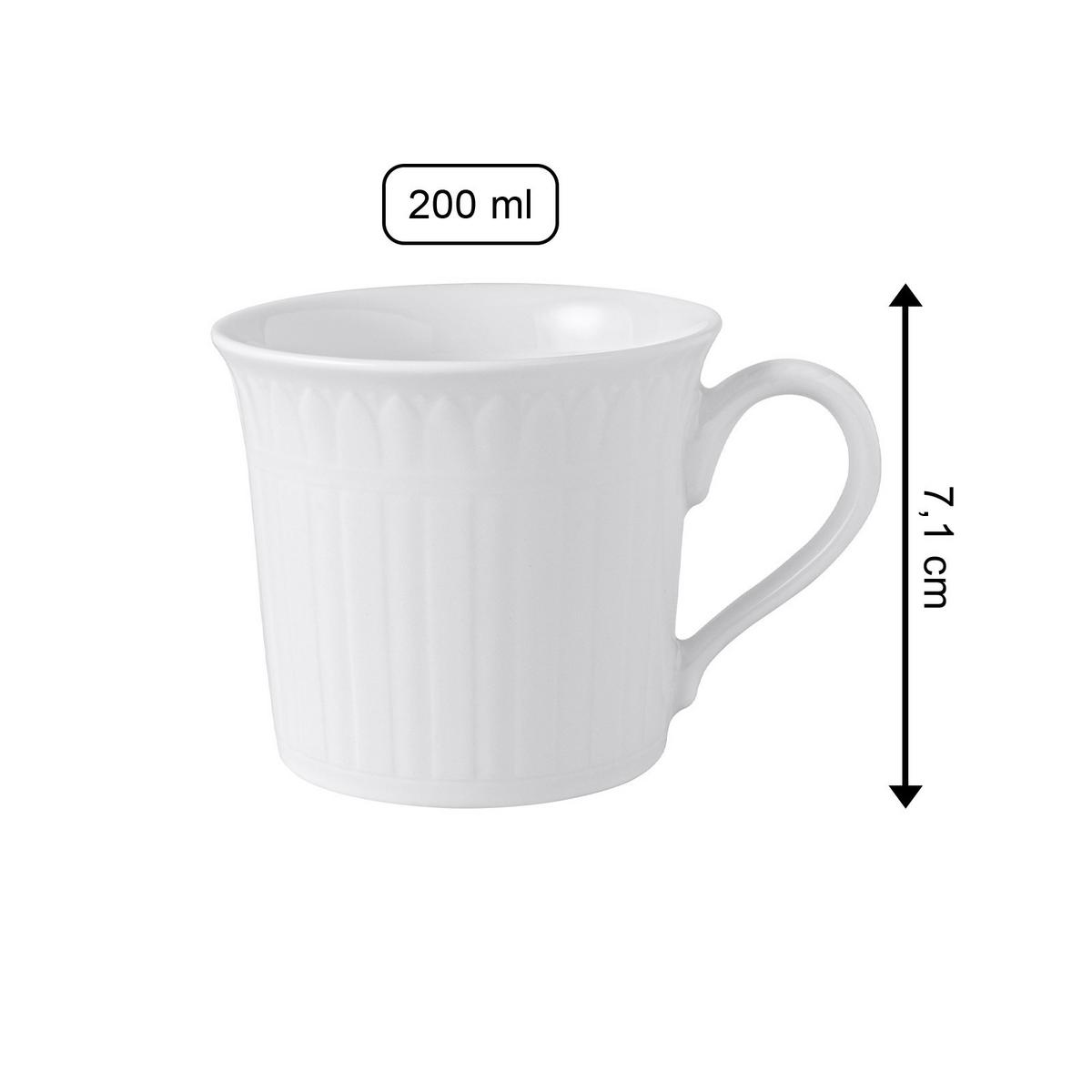 KAFFEE- / TEETASSE Cellini weiß 200 ml 6er Set - Weiß, Keramik (0.2L) - Villeroy & Boch
