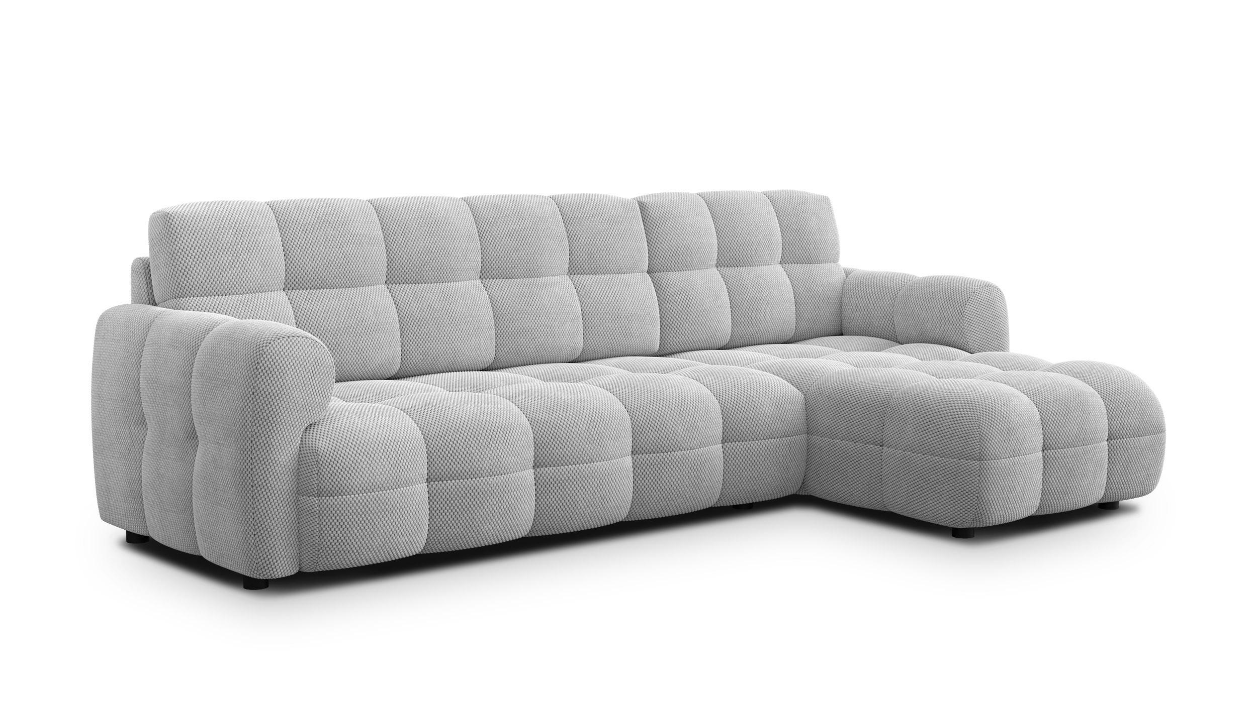 ECKSOFA MELLOW 4-Sitzer, hellgrau - Hellgrau/Schwarz, Holz/Textil (262/156cm) - Wozimo
