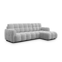 ECKSOFA MELLOW 4-Sitzer, hellgrau - Hellgrau/Schwarz, Holz/Textil (262/156cm) - Wozimo