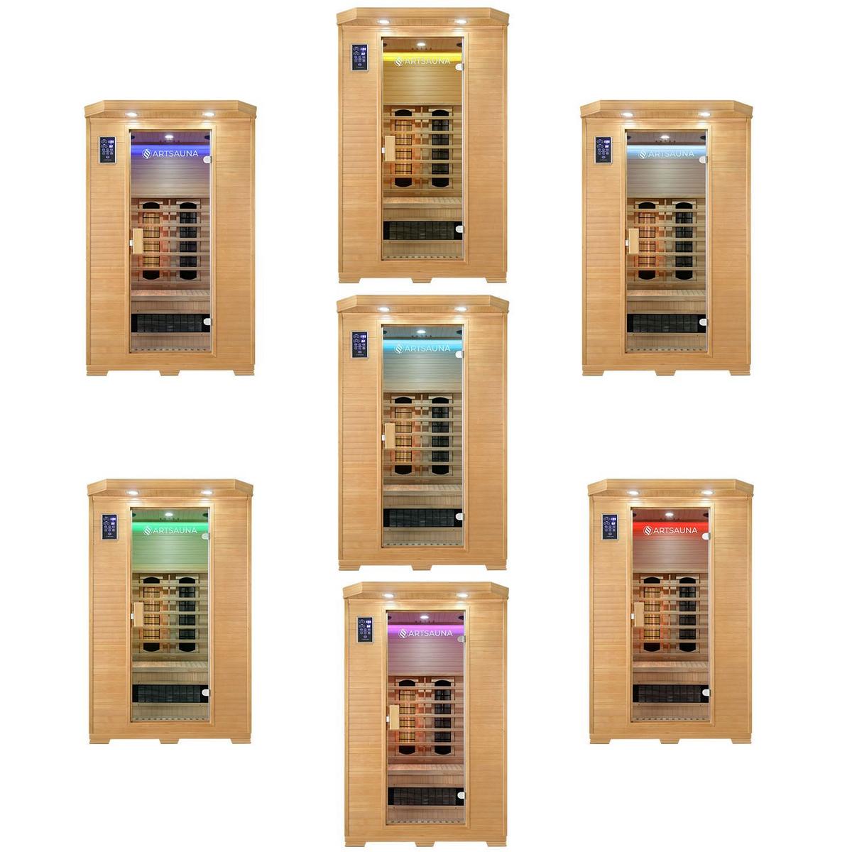 INFRAROTKABINE Oslo mit Triplex-Heizsystem & Hemlockholz - Naturfarben, Holz (120/190/100cm) - Artsauna