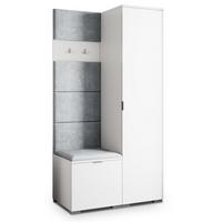 GARDEROBENSCHRANK LORI 95/181/51 cm Modern Weiß - Hellgrau/Weiß, Holzwerkstoff (95/181/51cm) - MASSENO