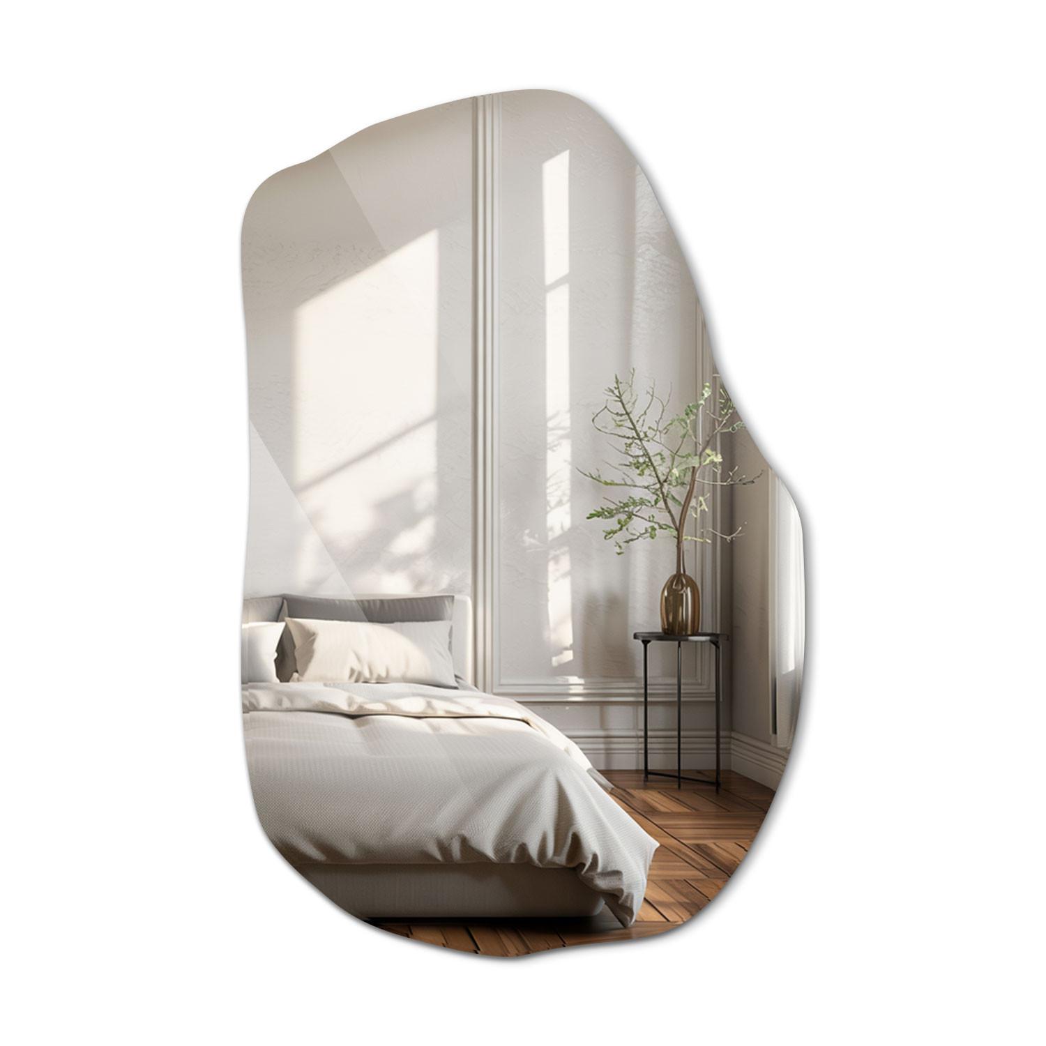 SPIEGEL 100 x 65 cm Asymmetrischer - Blaugrau, Glas (100/65/0.4cm) - TULUP