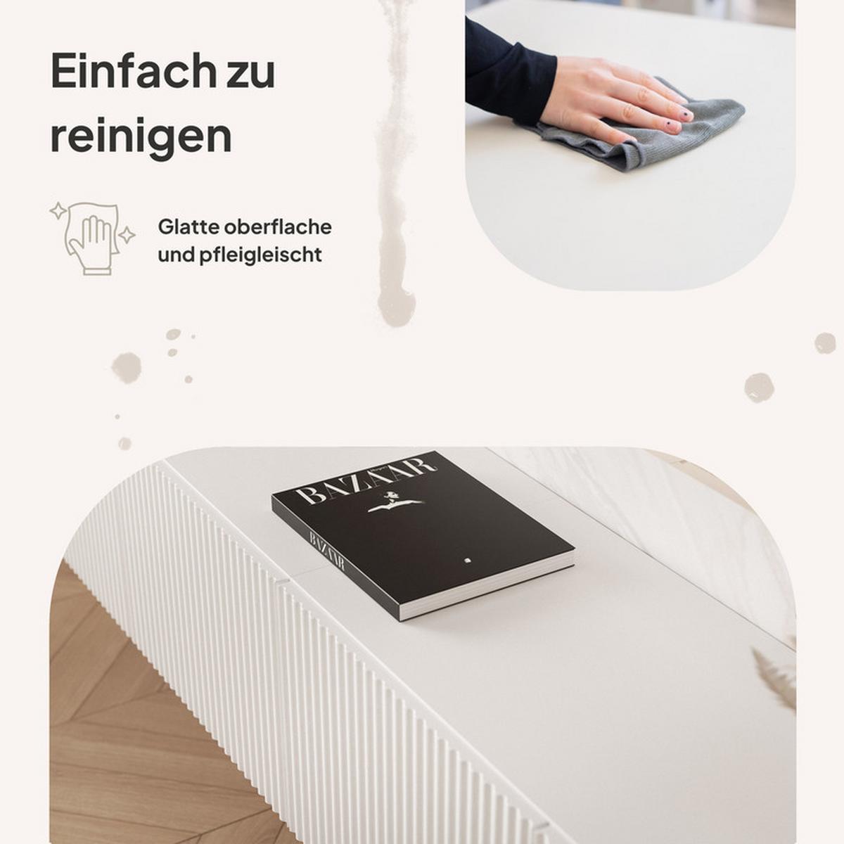 TV-LOWBOARD ANGEL Weiß hängend mit LED-Beleuchtung 200 cm - Weiß, Holzwerkstoff (200/36/40cm) - Idohome