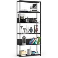 STANDREGAL Schwarz, Schwarz 192/80/32 - Schwarz, Holzwerkstoff (80/192/32cm) - RAUMHIRSCH FURNITURE