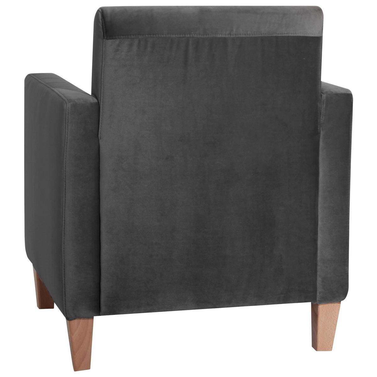 SESSEL Karol Bezug Samtvelours Buche natur / anthrazit - Anthrazit, Kunststoff (71/81/70cm) - 58aufmkessel