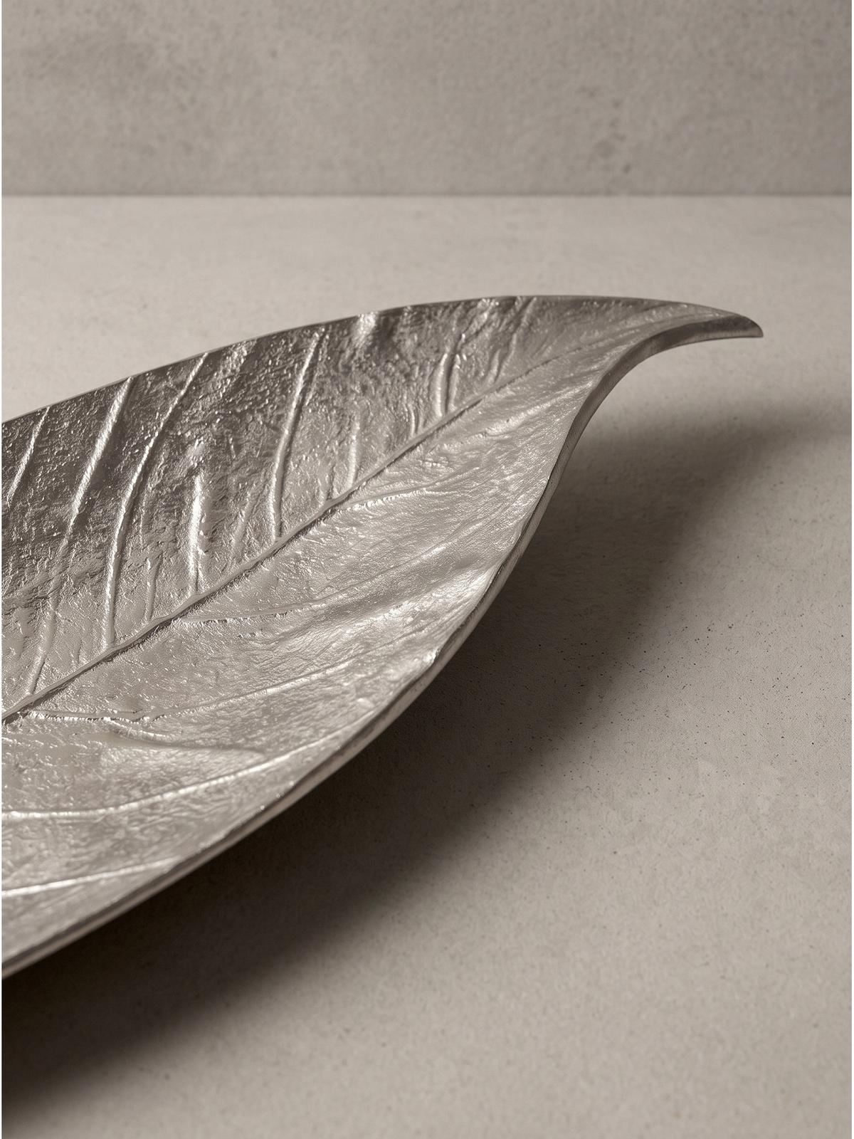 DEKOSCHALE SUBIACO, Aluminium, handgefertigt, Silber, 61 x 18 x 4 cm - Silberfarben, Metall (4cm) - KADIMA DESIGN