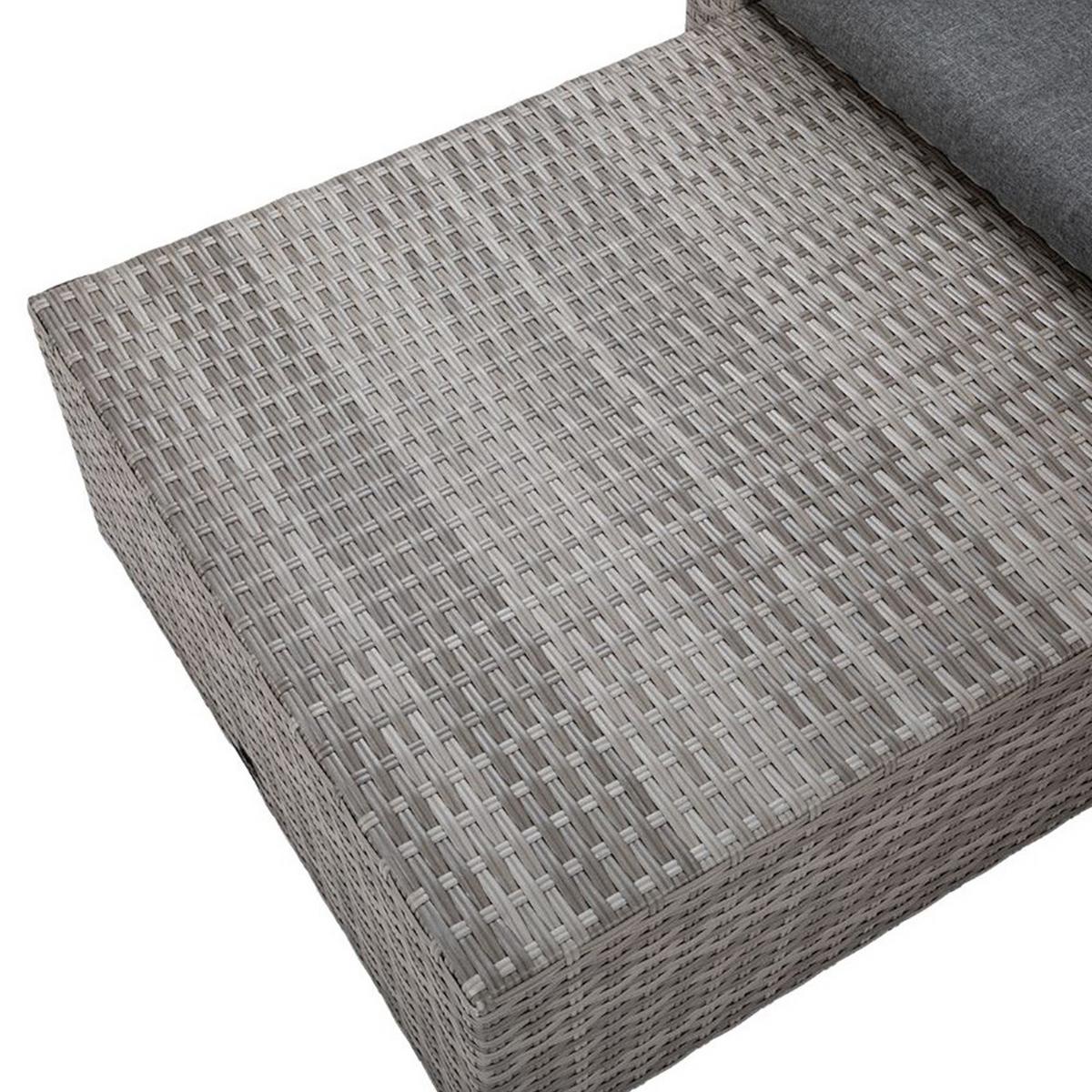 GARTENSET Sevilla, aus Technorattan, Ecksofa mit Couchtisch, Grau - Grau, Kunststoff - Beautysofa