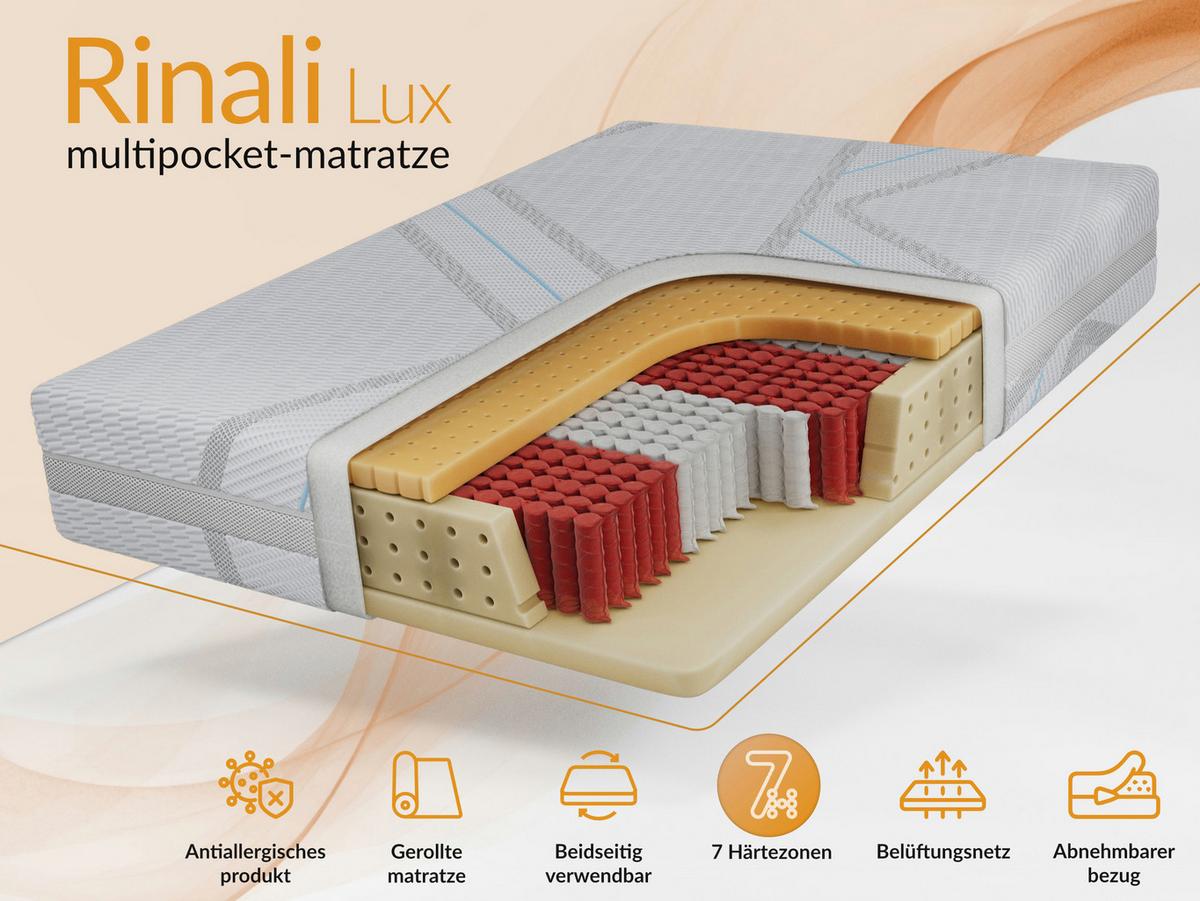 TASCHENMATRATZE RINALI - 120/200 - H3 - Lux - Multicolor, Textil (120/200cm) - MKS