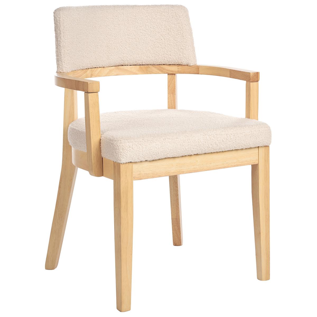 ESSZIMMERSTUHL 2er-Set Bouclé Hellbeige Dalbo - Beige, Textil (59/82/56cm) - Beliani