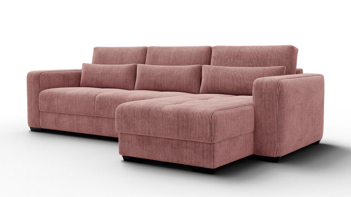 ECKSOFA OLI 4-Sitzer rechts, altrosa - Altrosa, Holz/Textil (295/172cm) - Wozimo