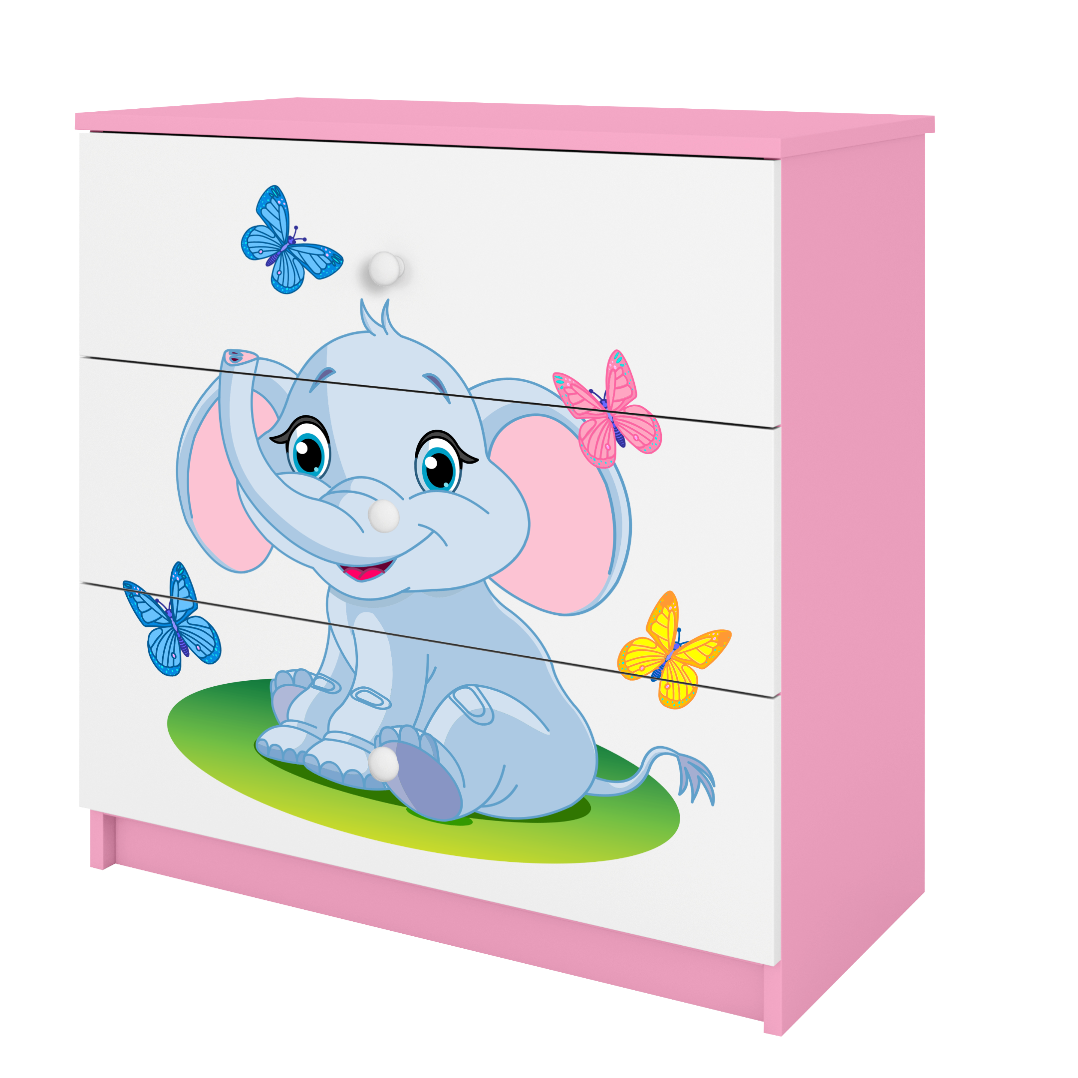 KOMMODE Babydreams Elefant 81/81/41 - Rosa, Holzwerkstoff (81/81/41cm) - RAUMHIRSCH FURNITURE