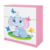 KOMMODE Babydreams Elefant 81/81/41 - Rosa, Holzwerkstoff (81/81/41cm) - RAUMHIRSCH FURNITURE