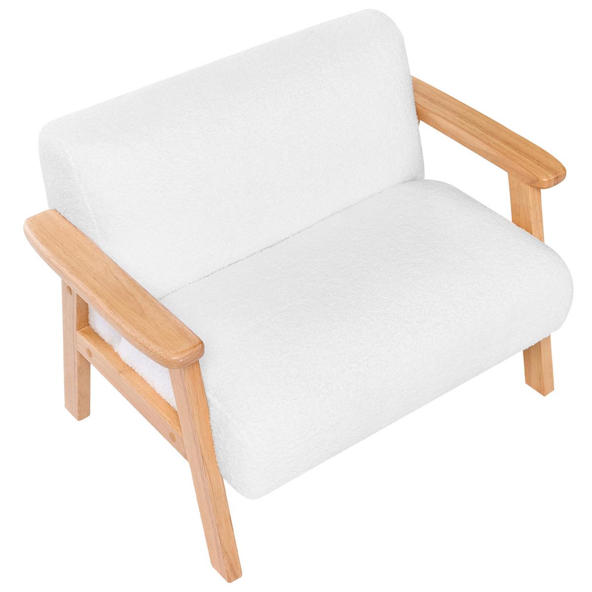 KINDERSOFA Bouclé Weiß Lalmo - Weiß, Textil (74/54/48cm) - Beliani