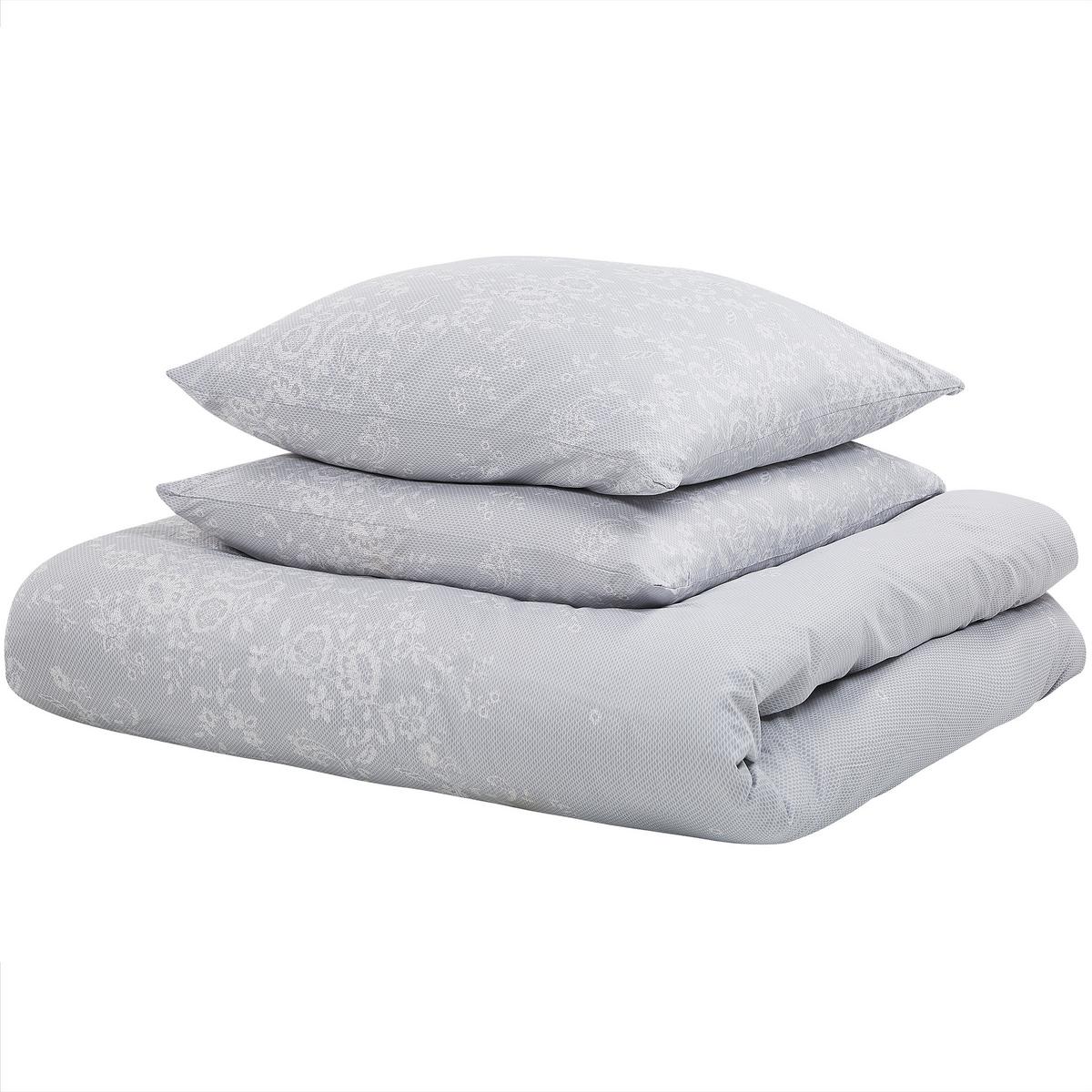 BETTWÄSCHE SET Morningside 220x240 cm - Grau, Textil (220/240cm) - Beliani