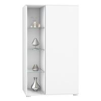 VITRINE Davos Weiß matt - Weiß, Holzwerkstoff (71.5/134/35cm) - Vladon