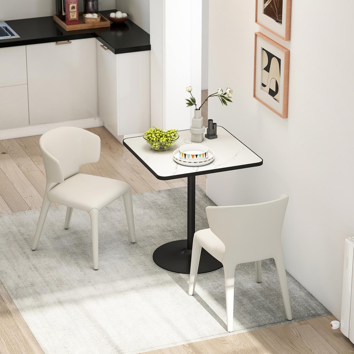 ESSTISCH, 70 x 70 cm quadratischer Küchentisch für 4 Personen Weiß - Weiß, Holzwerkstoff (70/70/76cm) - HOMCOM