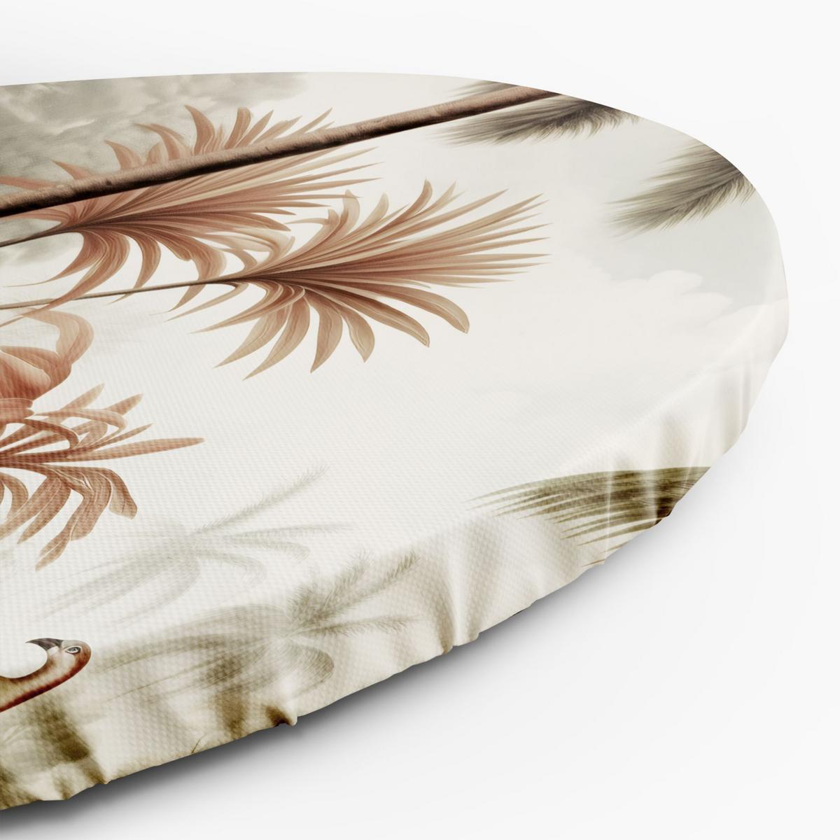RUNDES BILD Grün 80/80 cm - Beige/Grün, Textil (80/80cm) - KUNSTLOFT