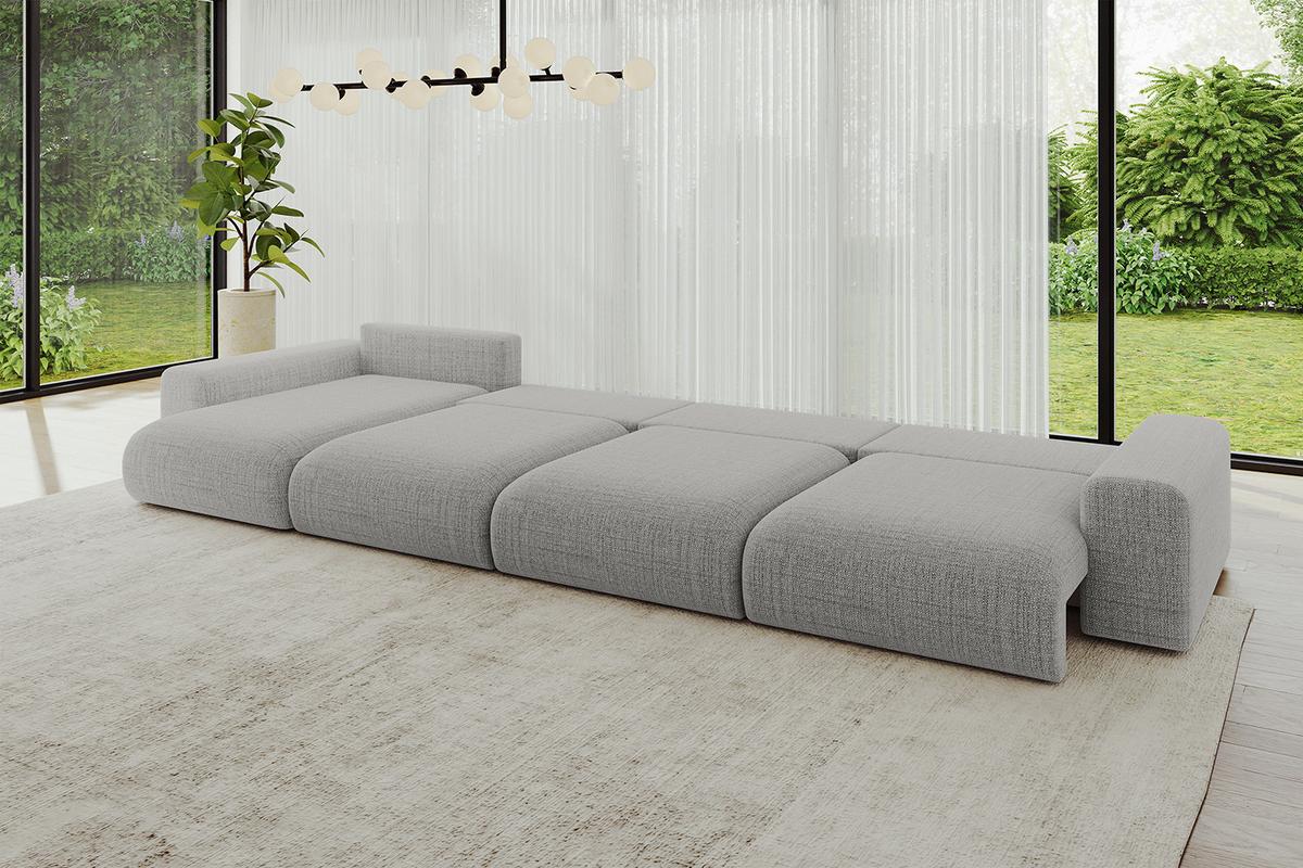 WOHNLANDSCHAFT mit Schlaffunktion ESKAR-U2-464x176x72cm Hellgrau - Graphitfarben, Holzwerkstoff/Kunststoff (176/72/464cm) - ALTDECOR