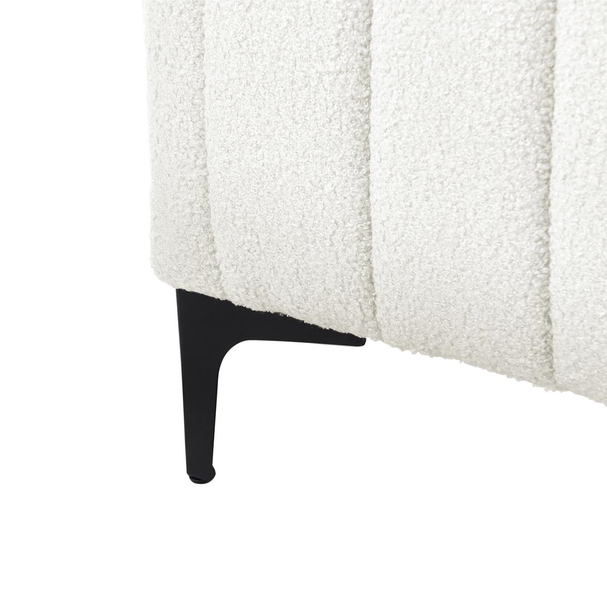 BETT mit Lattenrost 140/200 cm Cremeweiß Lunan - Schwarz/Weiß, Textil (140/200cm) - Beliani