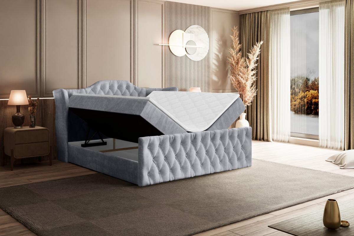 BOXBETT VILA-Z - 140x200 cm - H3 - Hellgrau - Hellgrau, Holzwerkstoff (140/200cm) - ALTDECOR