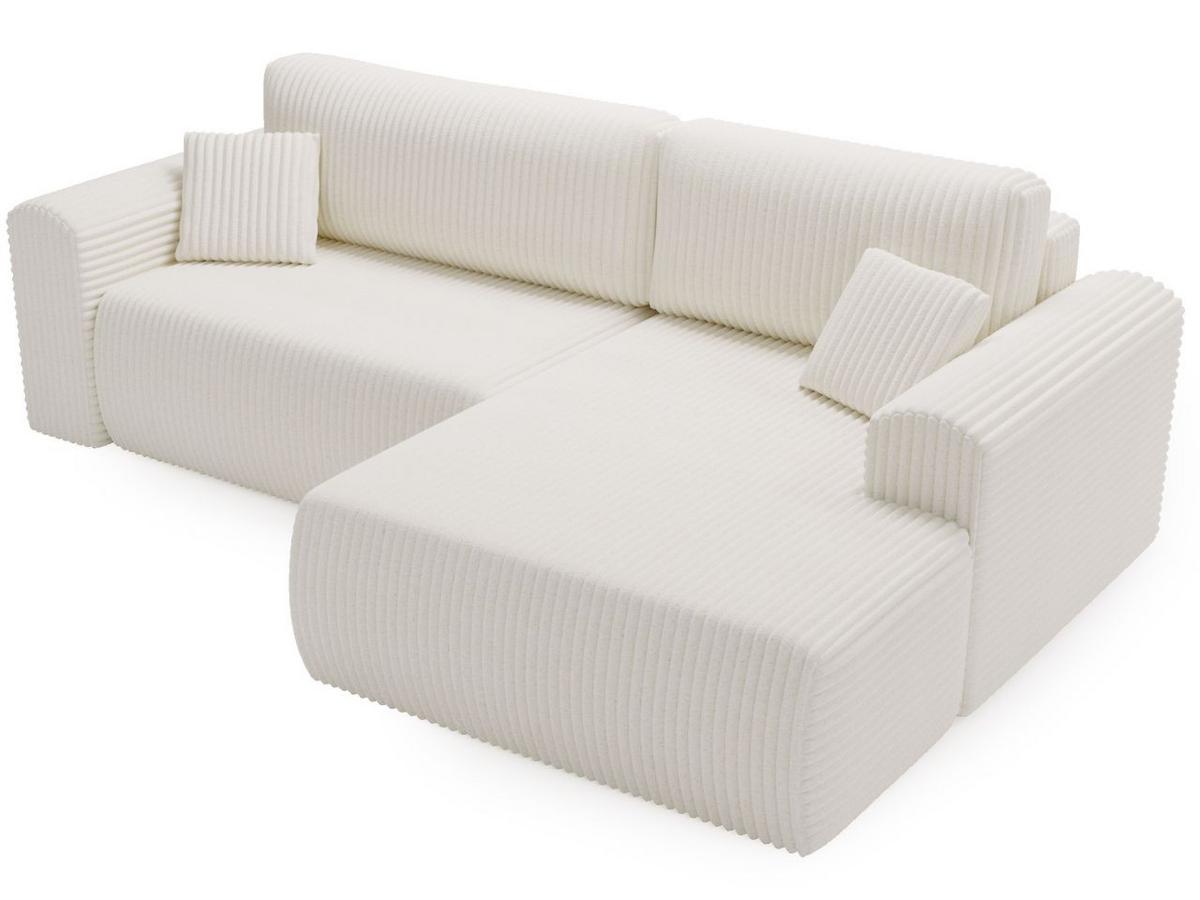 ECKSOFA Belvio Creme Rechts - Creme/Schwarz, Holz/Textil (257/177cm) - Graingold
