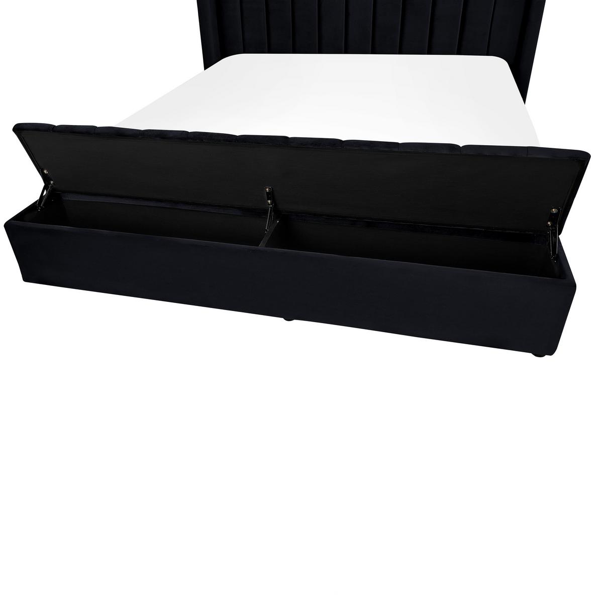 POLSTERBETT 180/200cm Schwarz Noyers - Schwarz, Textil (180/200cm) - Beliani