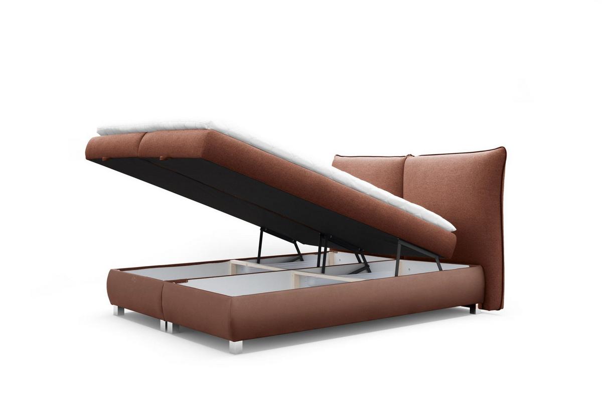 BOXBETT Valentin In Neve - Rotbraun, Holzwerkstoff/Textil (180/200cm) - Fun Möbel