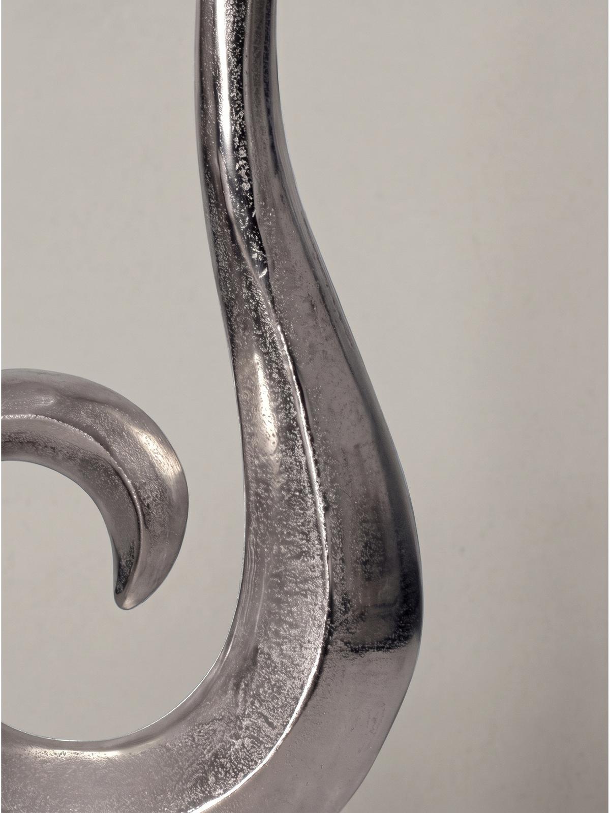 METALLVASE BAVENO, Aluminium, handgefertigt, Silber, 26 x 8 x 47 cm - Silberfarben, Metall (47cm) - KADIMA DESIGN
