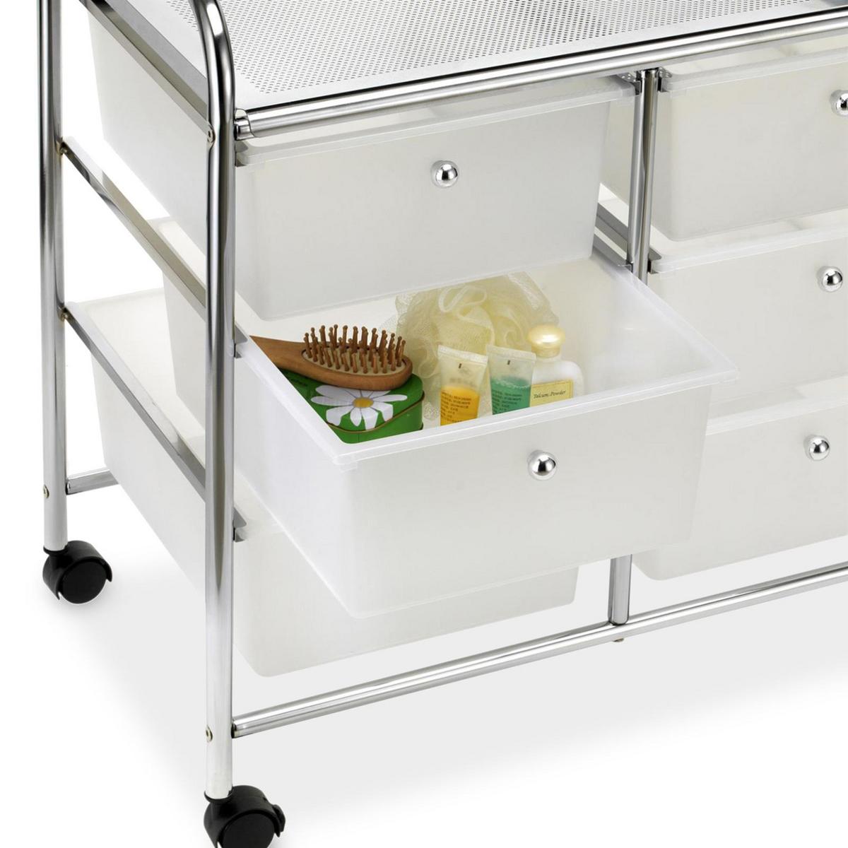 BADROLLWAGEN GINA transparent - Transparent, Kunststoff/Metall (64/65/39cm) - IDIMEX