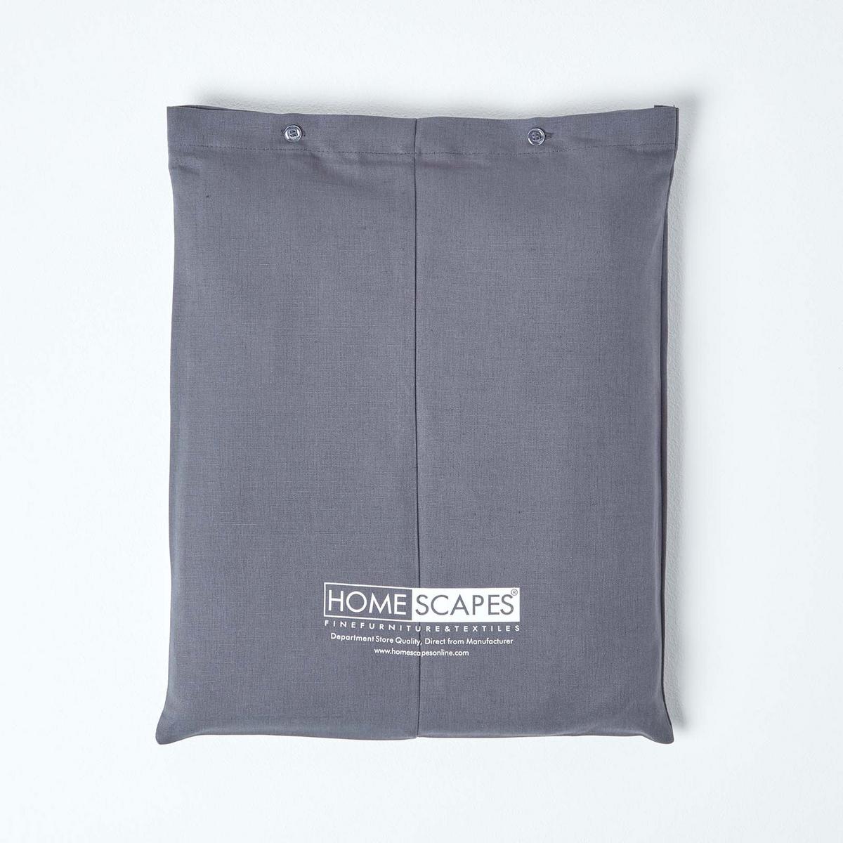 LEINEN-BETTLAKEN ohne Gummizug aus 60% Leinen & 40% Baumwolle - Dunkelgrau, Textil (230/255cm) - Homescapes