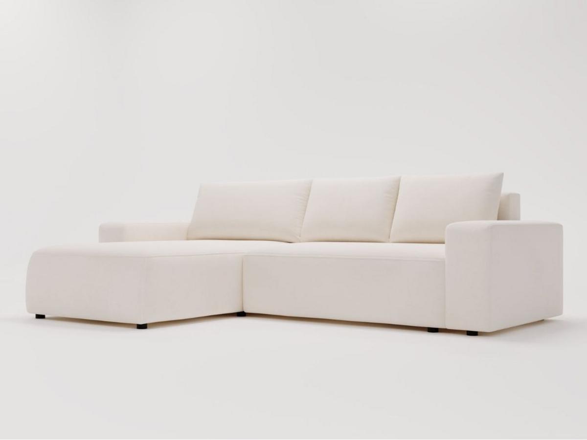 ECKSOFA Tazones Creme Links - Creme, Holz/Kunststoff (250/165cm) - Graingold
