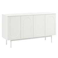 SIDEBOARD mit Druck-zu-Öffnen Türen, 140/42/80cm - Weiß, Holzwerkstoff (140/80/42cm) - Urban Meuble
