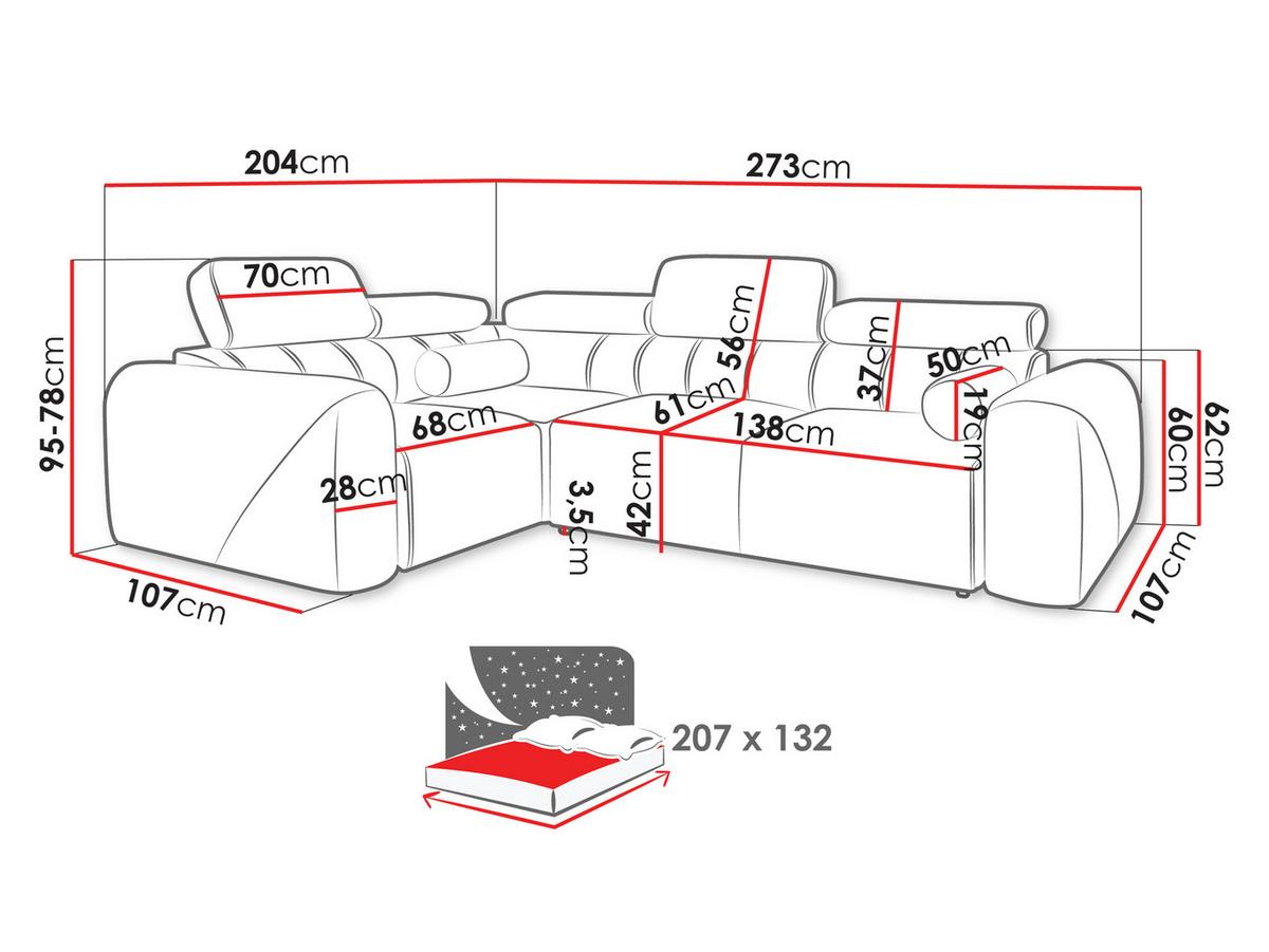 ECKSCHLAFSOFA Volare II, Seite: Links - Hellbraun, Holz/Textil (273/204cm) - MIRJAN24