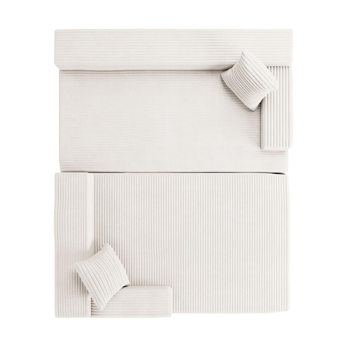 SOFA Coredo creme Cord - Creme, Textil (155/250cm) - Juskys