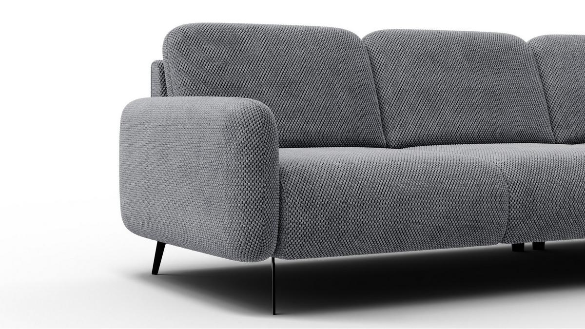 ECKSOFA FEBE 5-Sitzer rechts, grau - Schwarz/Grau, Holz/Textil (271/190cm) - Wozimo